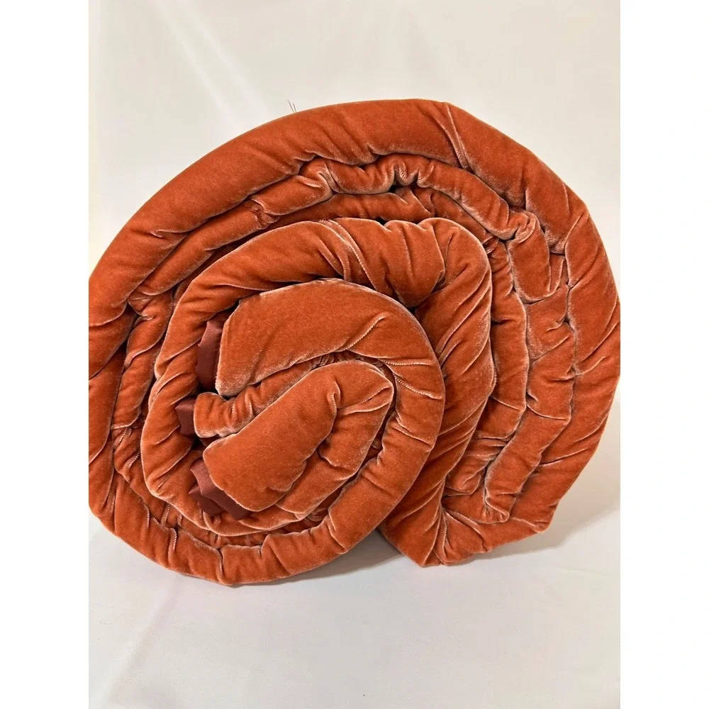 NWT OPALHOUSE KING Tufted Velvet Stitch Quilt Terracotta Orange DISCONTINUED